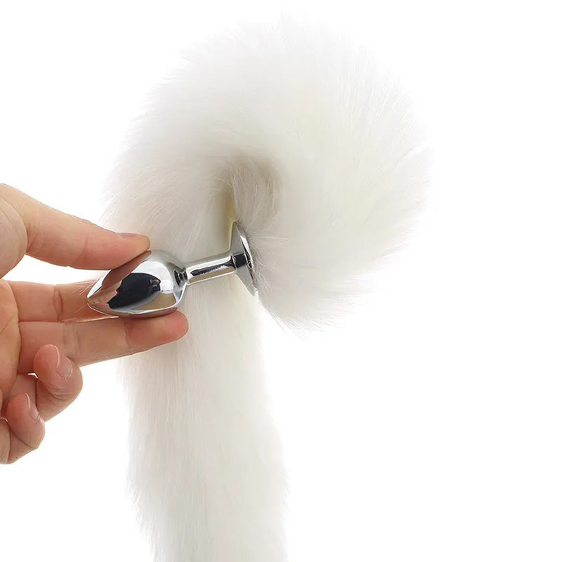 Anal Toys Sexy Tail Fur Plug For Women Vibrators Adult Sex Product Butt Stainles Steel Cosplay Couple 231010-image-909858501
