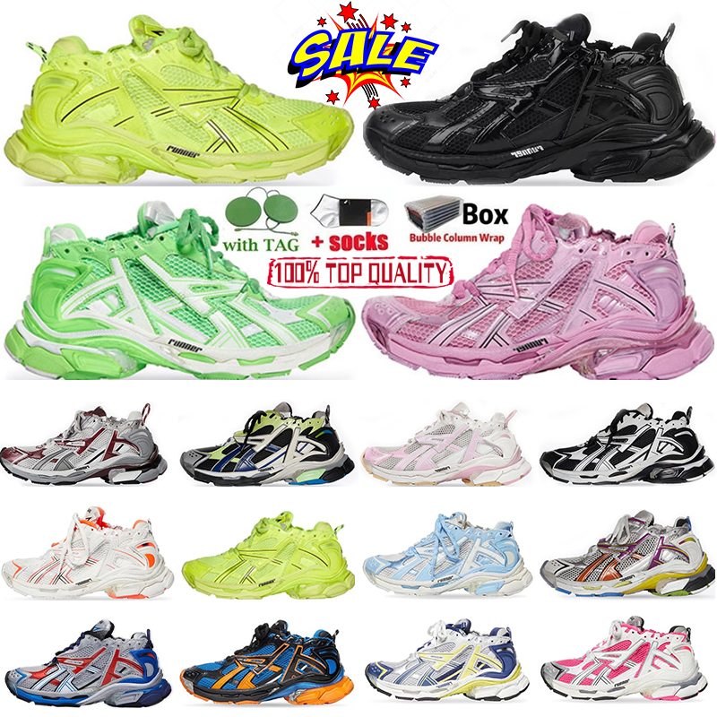 Designers Paris Runner 7.0 hommes femmes chaussures Transmit sense 7 Bleu Gris Baskets noir blanc rose bleu Bourgogne Graffiti Deconstruction bas