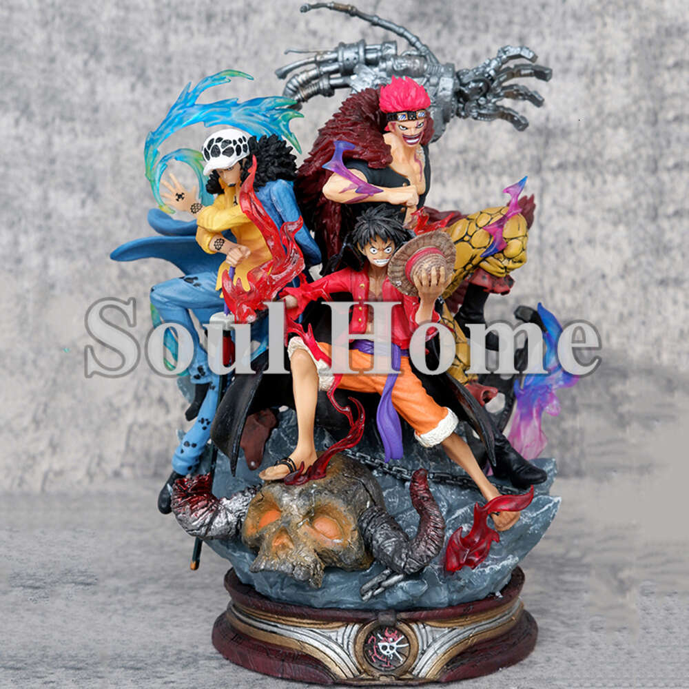 Mascot Costumes 22cm Anime One Piece the Island of Ghosts Battle Luffy Law Kid Gk Figurine Pvc Action Figures Collection Model Doll Toys Gift-image-910164459
