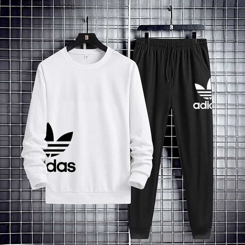 Men's Tracksuits Autumn and Winter Fashion Printing Leisure Sports Long Sleeve Sports Set Korean Fashion Loose Boys' Fashion Brand Comf-image-910345650