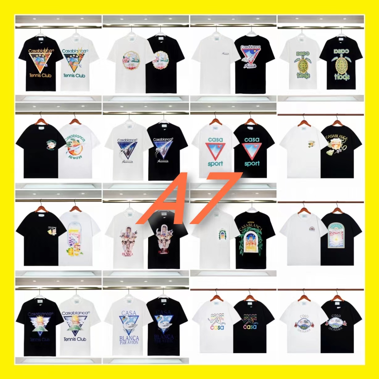 23ss Casablanca Mens Women Designer Tide Pure Cotton Round Neck Long Sleeve Luxury Sportswear Apparel Fashion Brand Classic Puff Loose oversized-image-893538175