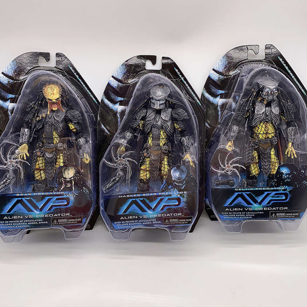 Mascot Costumes Neca Figure Lab Escape Fugitive Predator Avp Alien Vs Predator Masked Scar Predator Celtic Chopper Scar Action Figure Model Toys-image-910675730