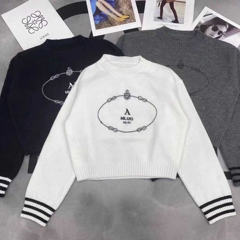 designer sweater designer womens sweaters women sweater round neck casual long sleeved knitwear, fashionable and high-quality women&#039;s clothi-image-910714109