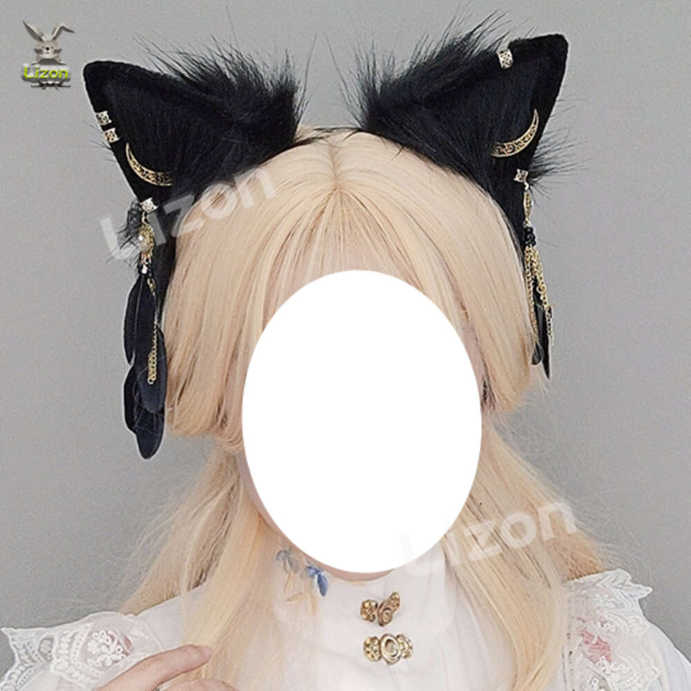 Diadema hecha a mano con orejas de gato egipcio, estilo nacional, adornos para el cabello de plumas, disfraz de Halloween, diadema