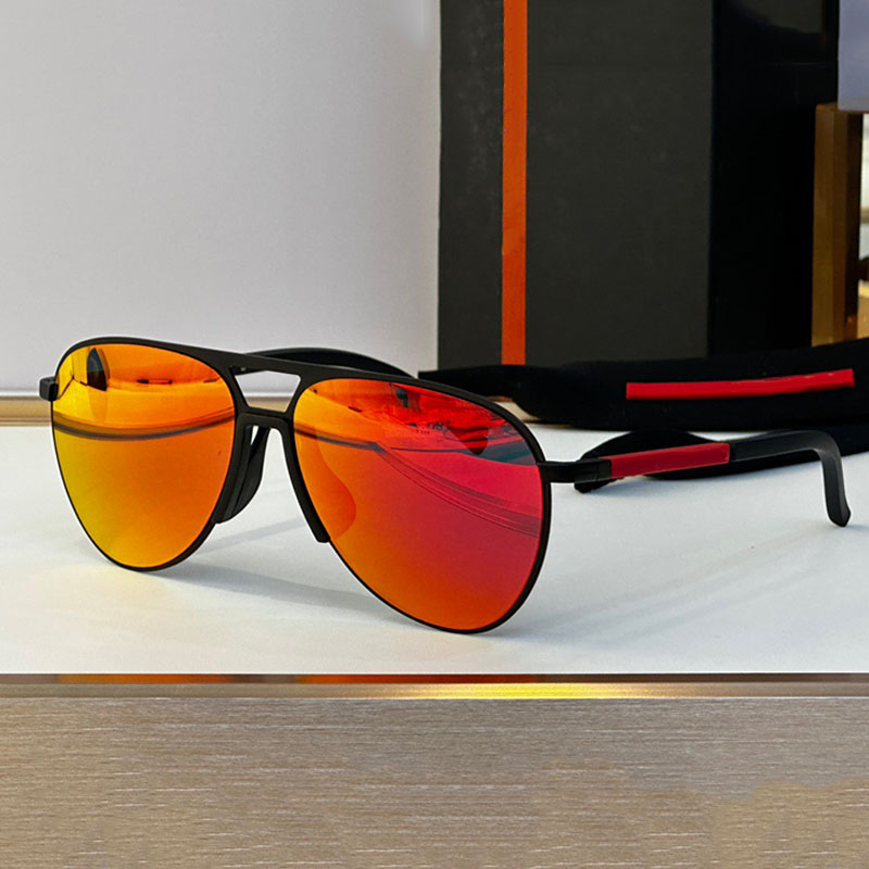 Ultra thin metal frame designer mens and womens sunglasses oval pilot style frame silicone nose pad mirror leg strap SPS51X climbing marathon out-image-910517128