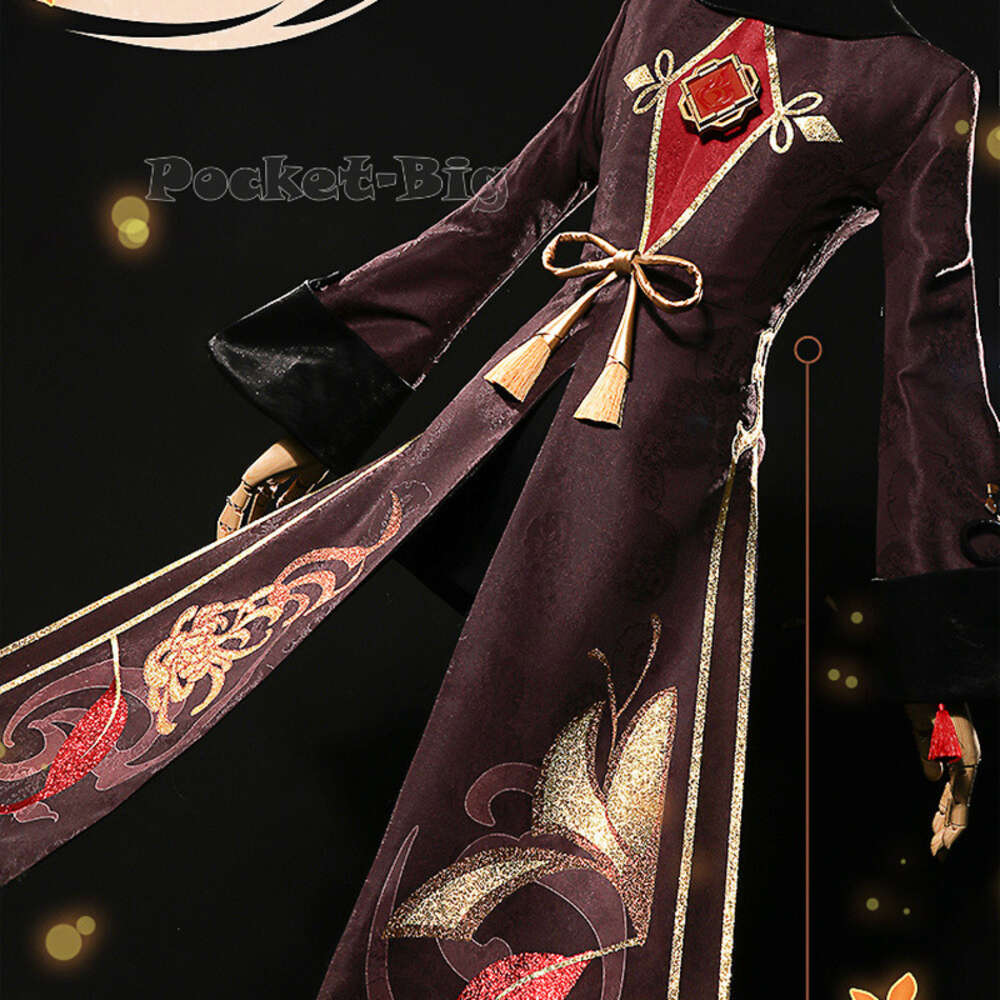 Cosplay Game Genshin Impact Hutao Cosplay Kostuum Met Ringen Set Glanzende Look Hu Tao Pruik Halloweencosplay