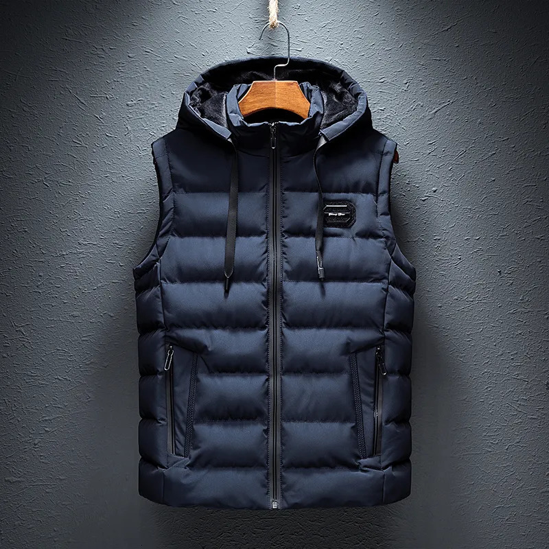 Men's Vests Hooded Spring Autumn Sleeveless Jacket for Men Fashion Warm Male Winter Vest Light Plus Size Mens Work Waistcoat 231012