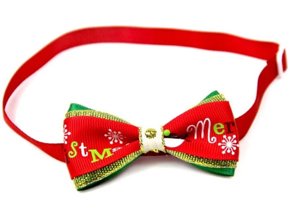 New Pet puppy Cat Dog Christmas tree snowflakes bow tie necklace collar bowknot necktie grooming for pet supplier decoration Costume
