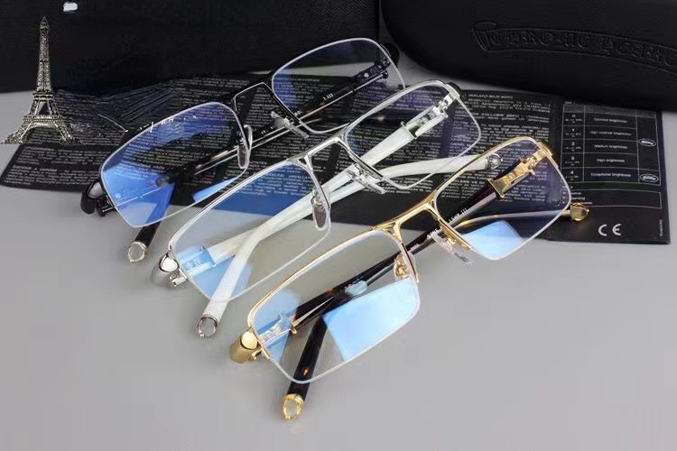 Unisex Designer Glasses Half Frame Casual Business Myopia Glasses-image-911026392