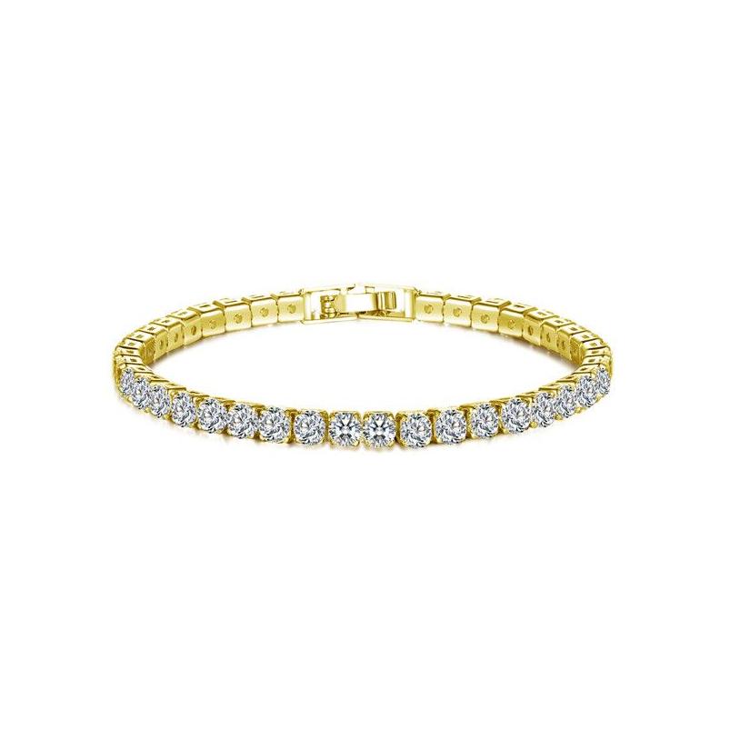 Tennis 18K Whiteyellow Gold Plated Sparkling Cubic Zircon Cz Cluster Tennis Bracelet Fashion Womens Jewelry For Party Wedding6221171 J Otabe