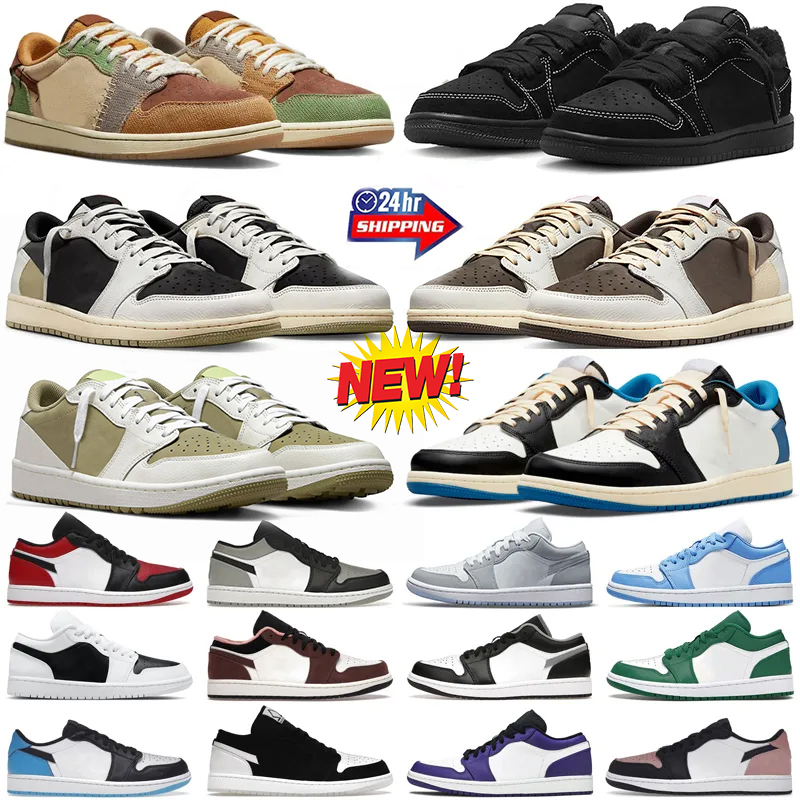 Reverse Mocha 1s Low Men Basketball Shoes Retros 1 Lows Cactus Jack Panda Black Phantom Light Smoke Grey Midnight Navy Fragment SE WRMK Sashiko Deni