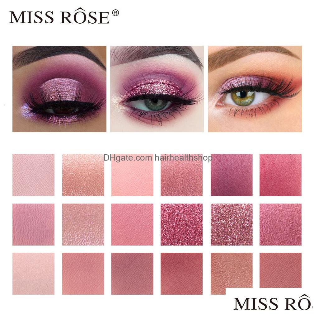Eye Shadow Eye Shadow Miss Rose 18 Color Huda Pearlescent Matte Professional Make-Up Mticolored Disc 230712 Health Beauty Makeup Eyes Dhvsg