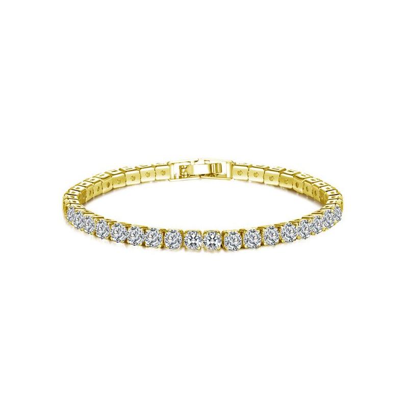 Tennis 18K Whiteyellow Gold Plated Sparkling Cubic Zircon Cz Cluster Tennis Bracelet Fashion Womens Jewelry For Party Wedding6221171 J Otabe