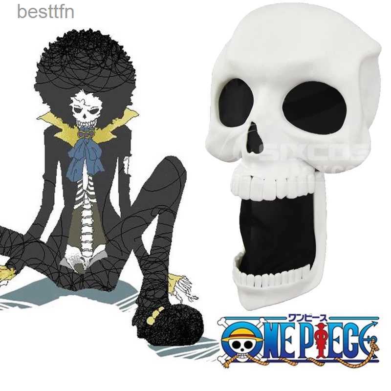 Theme Costume One Piece Brook Masque Cosplay Visage Bouclier Accessoire Modèle Pour Fans d'Anime Fête Halloween Jouet Cadeau Noël L231013