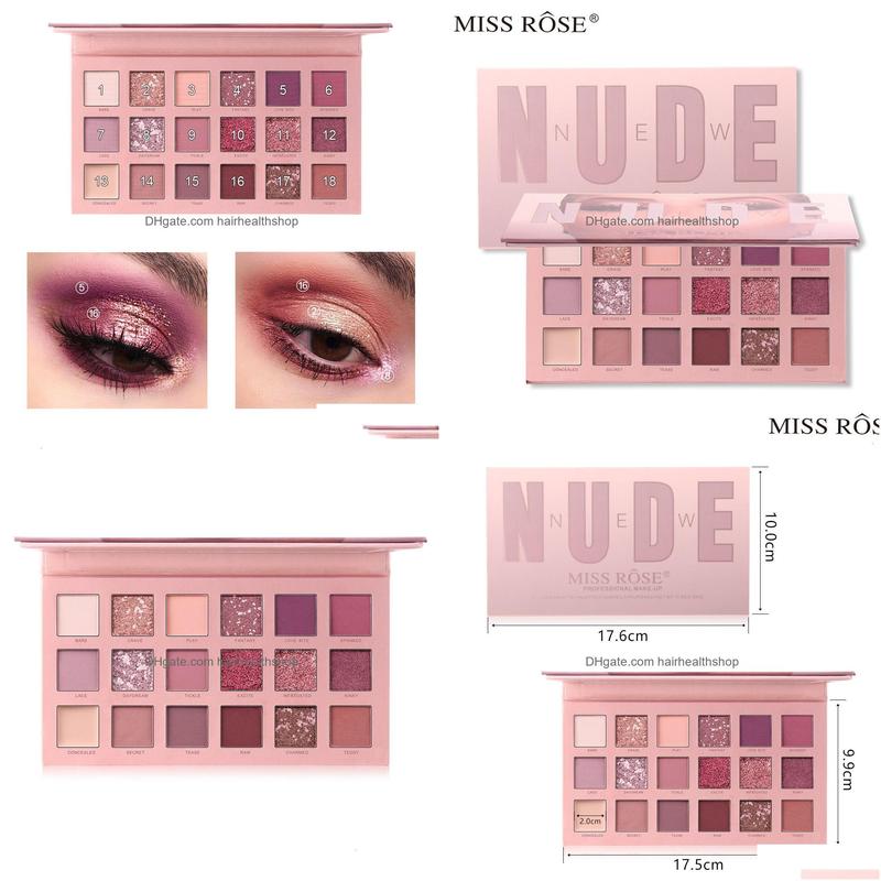 Eye Shadow Eye Shadow Miss Rose 18 Color Huda Pearlescent Matte Professional Make-Up Mticolored Disc 230712 Health Beauty Makeup Eyes Dhvsg