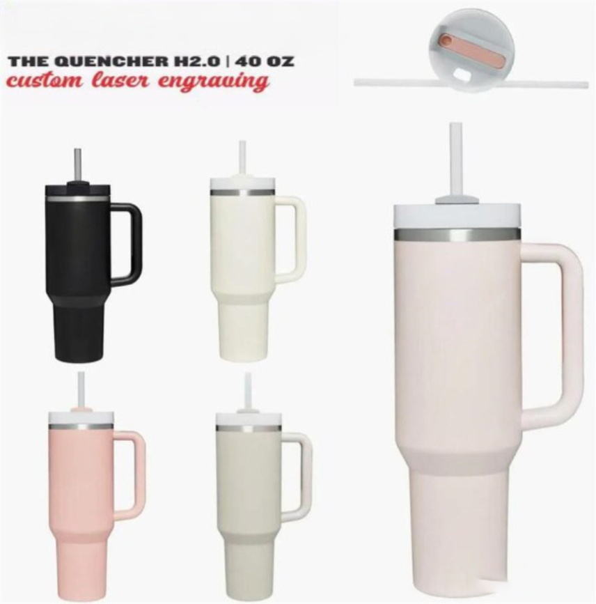 DHL 40oz stainless steel tumblers H2.0 with Silicone handle lid straw big capacity beer mug bottle powder coating camping cup 2nd generation GG10-image-199511602