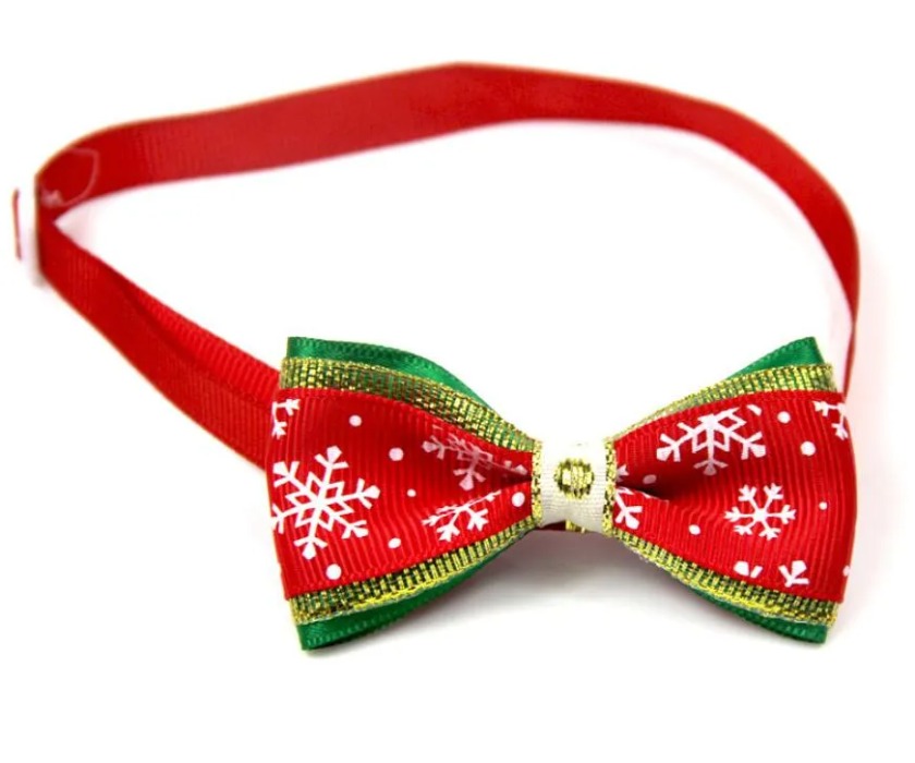 New Pet puppy Cat Dog Christmas tree snowflakes bow tie necklace collar bowknot necktie grooming for pet supplier decoration Costume