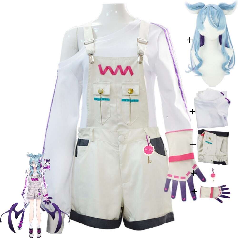 Cosplay Youtuber Vtuber Nijisanji En Lazulight Elira Pendora, perruque de Costume de Cosplay, tenue d'anime, Costume de jeu de rôle de fête de carnaval d'halloween