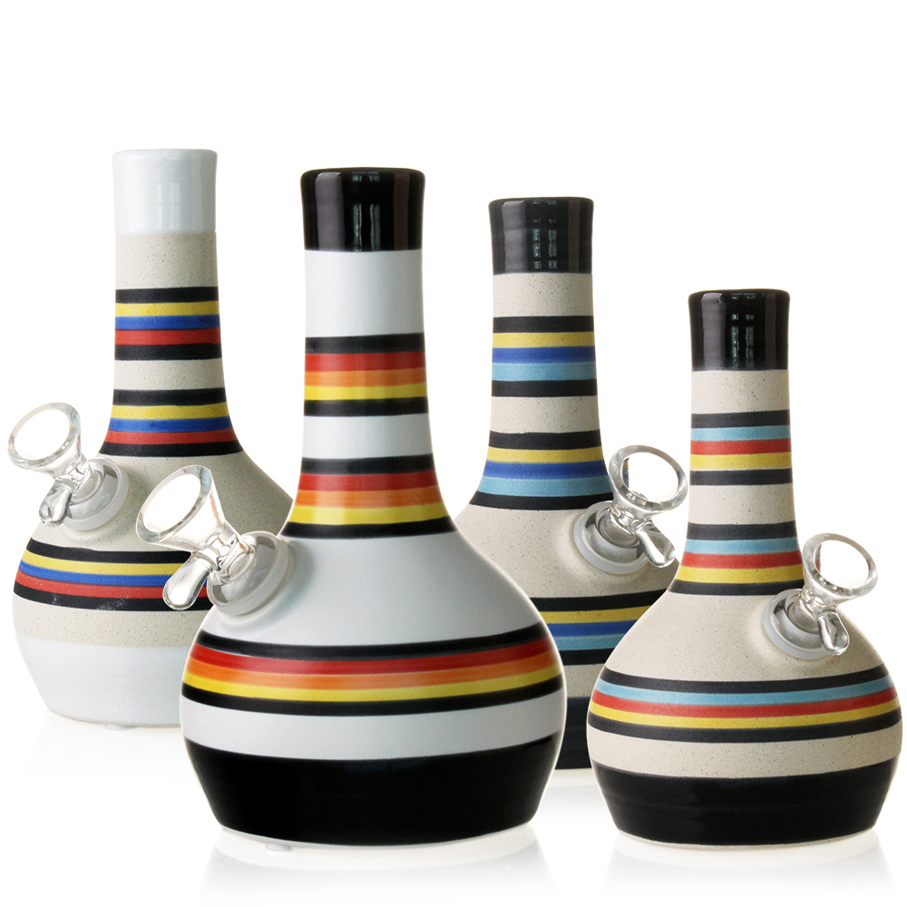 Wholesale Roundness Scrub Ceramic Bongs Water pipe Inside-Smooth Colorful beaker bong-image-911725473