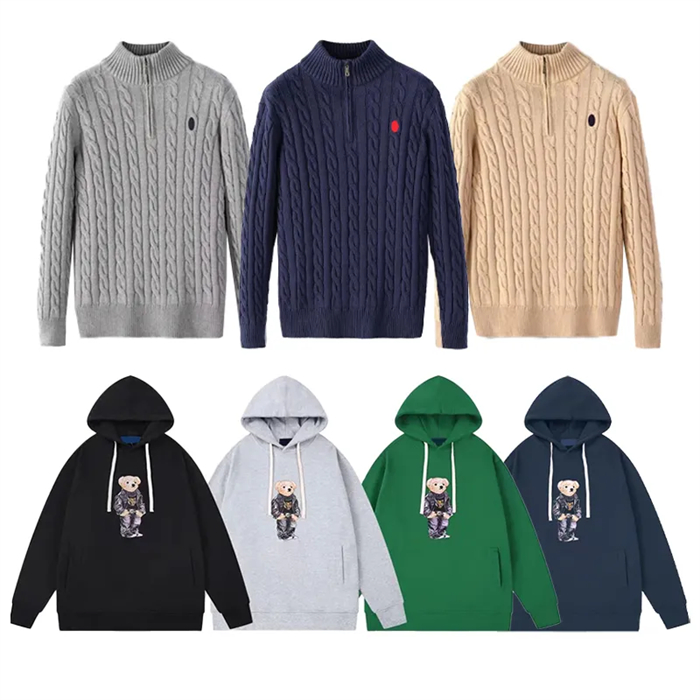 hoodie Hommes pull designer sweats à capuche polos demi-fermeture éclair sweats à capuche affaires pulls à manches longues col haut pull torsadé
