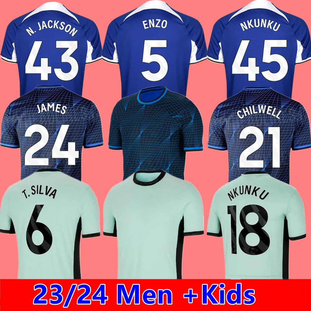 23 24 CAICEDO ENZO CFC NKUNKU Soccer JerseyS RETRO COLLECTION MUDRYK GALLAGHER STERLING jersey 2023 2024 FOFANA Black Out football shirt CUCURELL-image-911446309