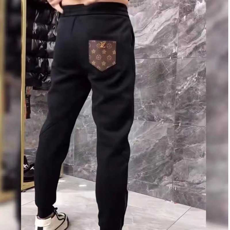 Men's Tracksuits designer Spring men's European business casual pants, black trend, small leg sports loose fitting pants trend BR88