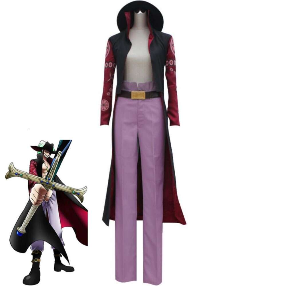 Disfraz de Cosplay de Anime Dracule Mihawk, disfraz de los siete caudillos del mar, espadachín más fuerte, traje de ojo de halcón, uniforme de Halloween