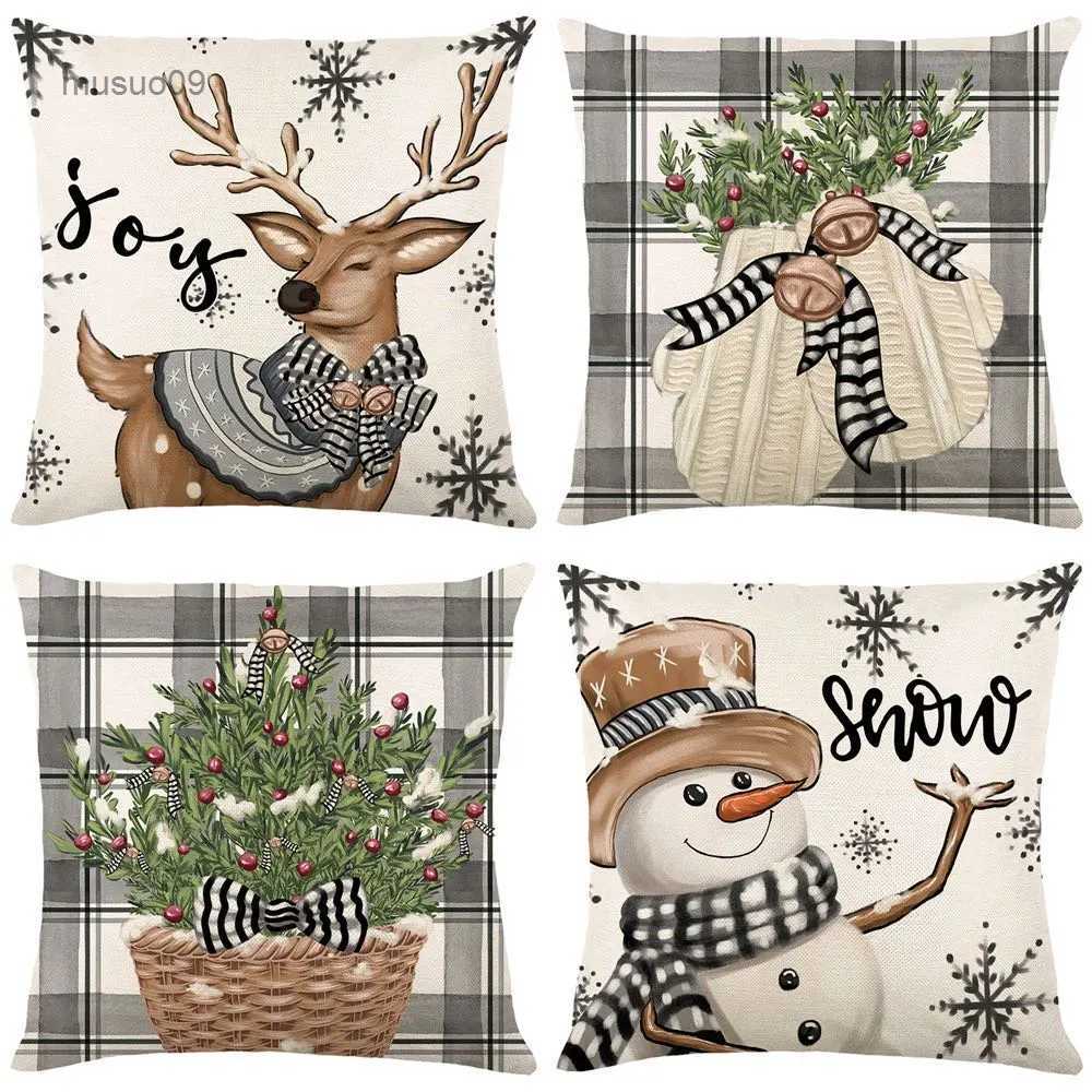Christmas Decorations 45cm Merry Christmas Cushion Cover Pillowcase 2026 Christmas Decorations for Home Ornament New Year Christmas Decor 2026 No-image-914208461
