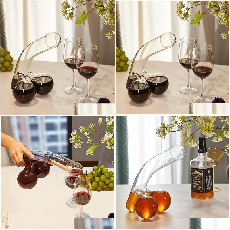 Wine Glasses Prop Decanter Whiskey Glass Bar Tool Unique Gag Gift Dispenser Party Bachelorette