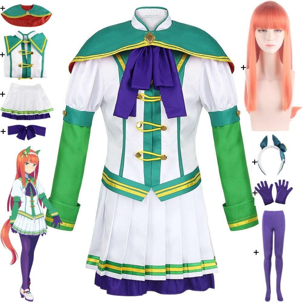 Jeu de Cosplay Silence Suzuka B Umamusume joli Derby Uma Musume Racing Association Costume de Cosplay perruque Anime Hallowen Costume de jeu de rôle