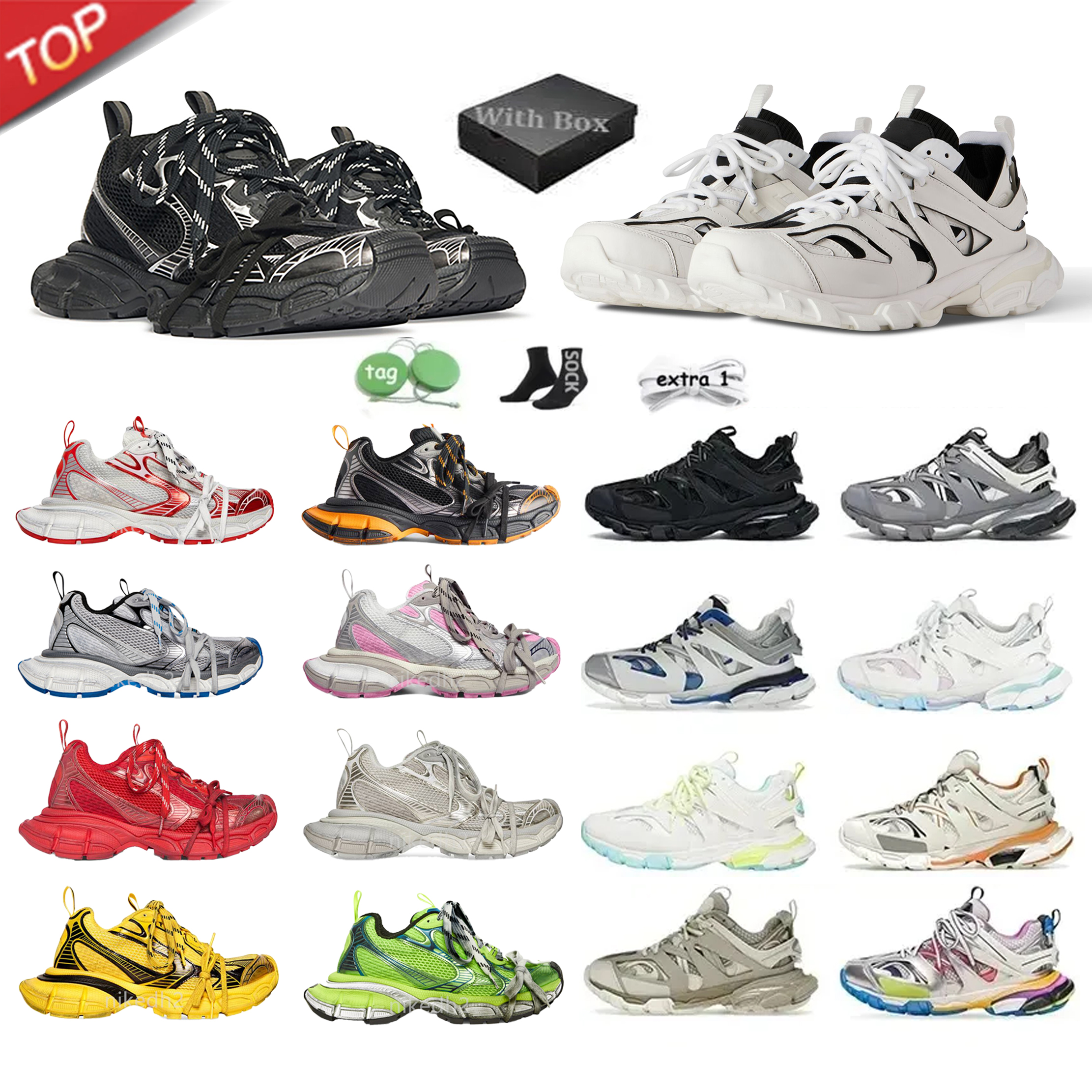 2024 Dhgate Big With Box 3Xl Track 3.0 Designer Shoes Men Women Tripler Black Sliver Beige White Gym Red Dark Grey Sneakers Fashion Plate For Me Cas