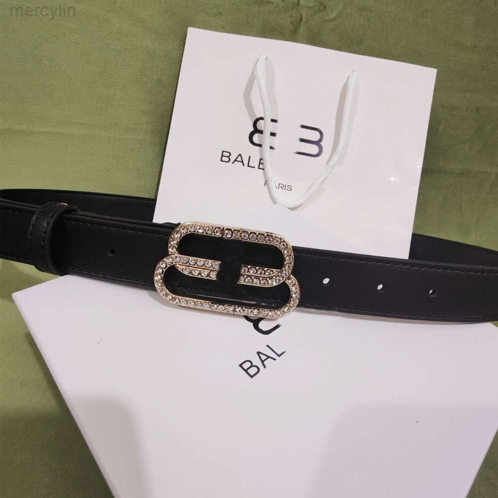 Designer Balencaigas Belt Women's Leather Belt Genuine Cowhide Rhinestone Buckle Diamond Inlay Durable High-end Matching Skirt Belt And Belt Fo