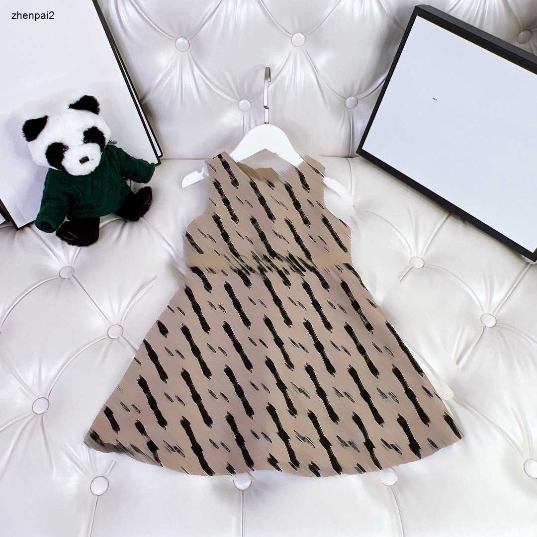 luxury Tank top dress for girl fashion baby clothes sleeveless Kids frock Size 110-160 CM Full print of letter logo Child Skirt Sep01-image-913288670