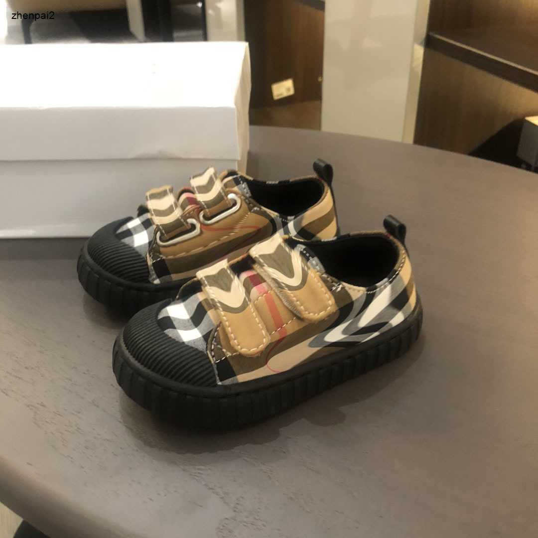 luxury shoes for toddler high quality baby shoes Size 20-25 Khaki plaid design infant walking shoes Box Packaging Oct15-image-913583423