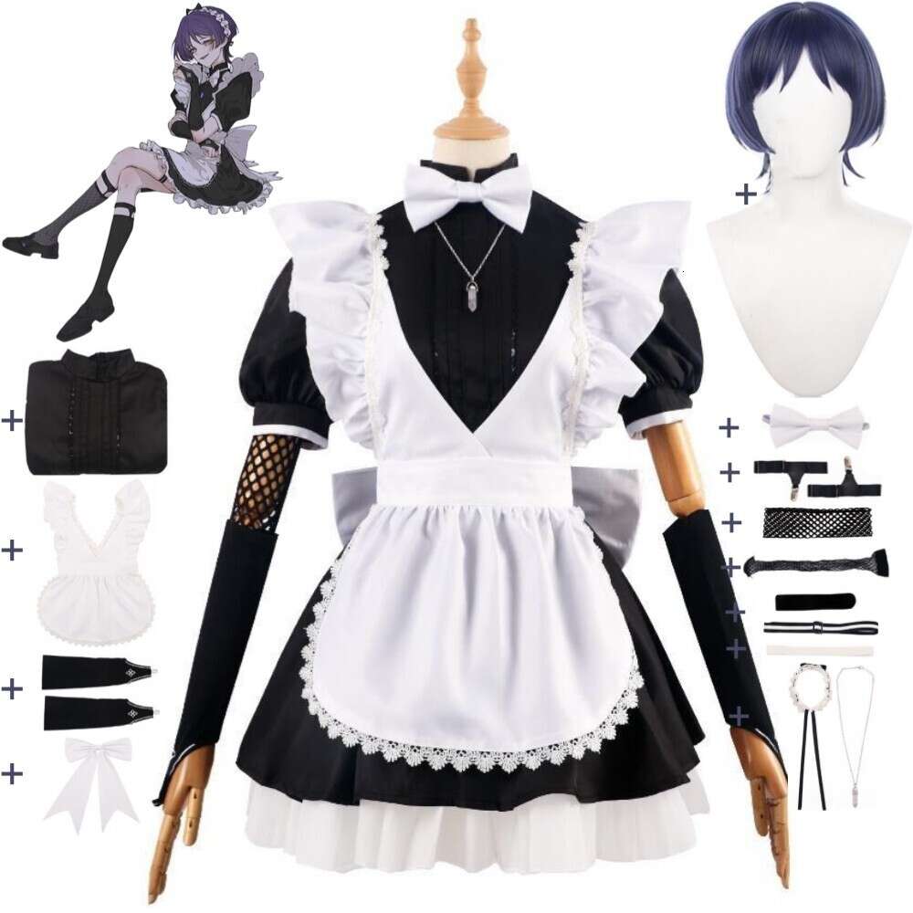 Jeu de Cosplay Genshin Impact Balladeer Scaramouche Kunikuzushi Wanderer personnaliser le Costume de Cosplay prodigue perruque Anime Maid Halloween