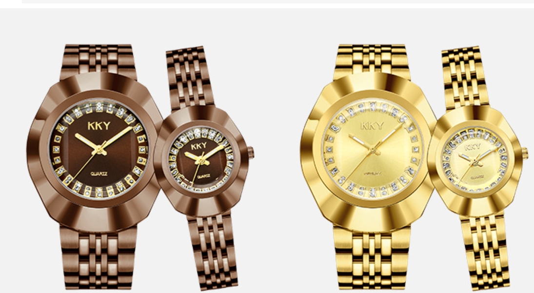 Montres-bracelets KKY Marque Couple Gold Montre Hommes Montres De Luxe Quartz Femmes Étanche Dames Mode Casual Amant Horloge