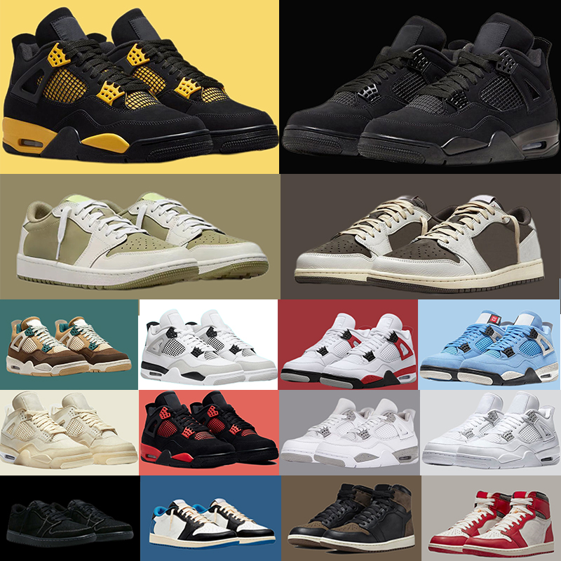 jumpman 4 4s Basketball Shoes pine green Military Black Red Thunder Black Cat Sail 1s low Golf olive Lost And Found Reverse Mocha Black Phantom Men