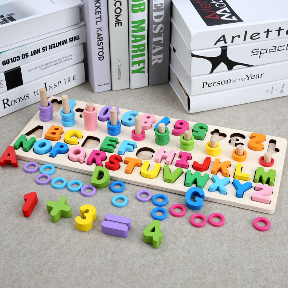 Finger Toys Montessori Baby/children's Early Educational Wooden Toys Busy Board Math Preschool Wooden Montessori Toy Counting Geometric Toys-image-912532583