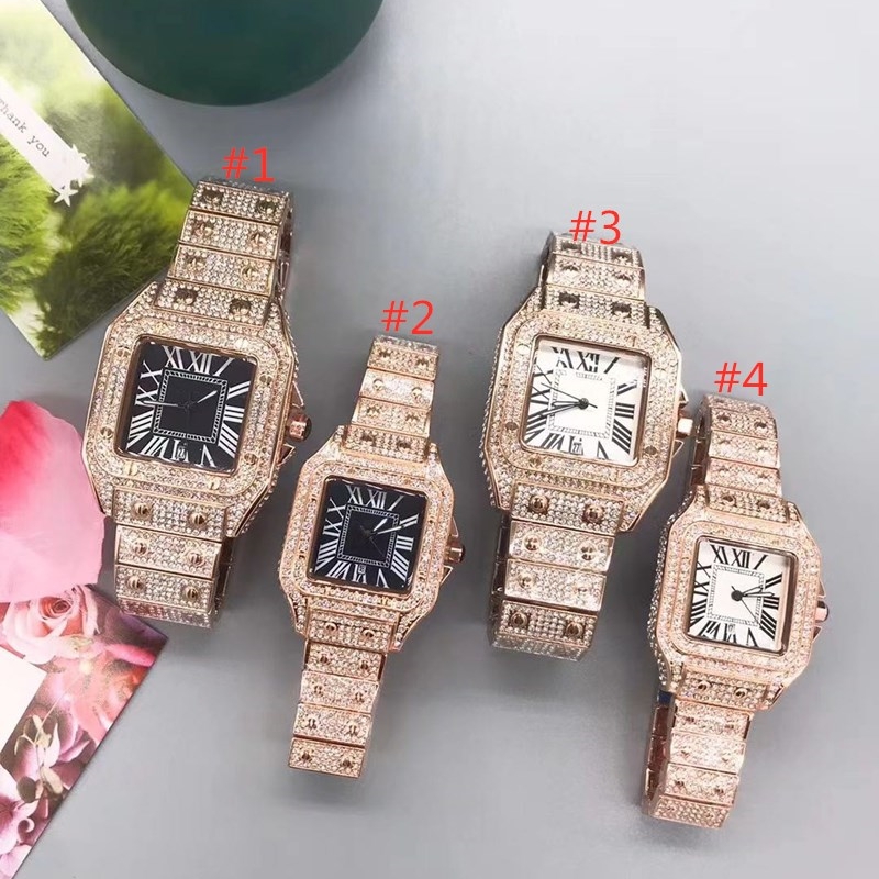 Fashoin style watches women watch quartz movement all diamond iced out wristwatch high quality unisex dress wristwatches lady clock 084-image-721901461