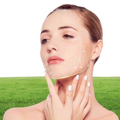 Microcurrent V Face Shape Lifting EMS Slimming Massager Double Chin Remover LED Light Therapy Lift Device 220209