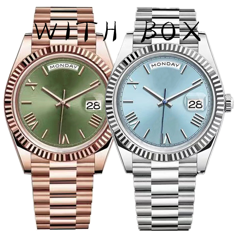 Montre pour hommes 41mm vert romain numérique classique designer automatique montre mécanique étanche verre saphir 904L montre en acier inoxydabl