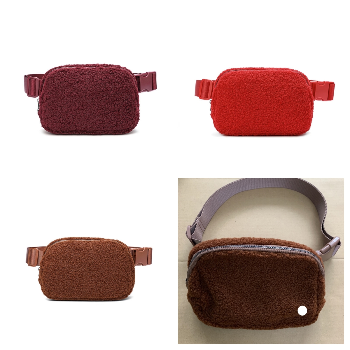 UUwomen-988 Fashion Wool Outdoor Waistpacks Everywhere Fleece Bag Women Sports Belt Bags-image-992955886