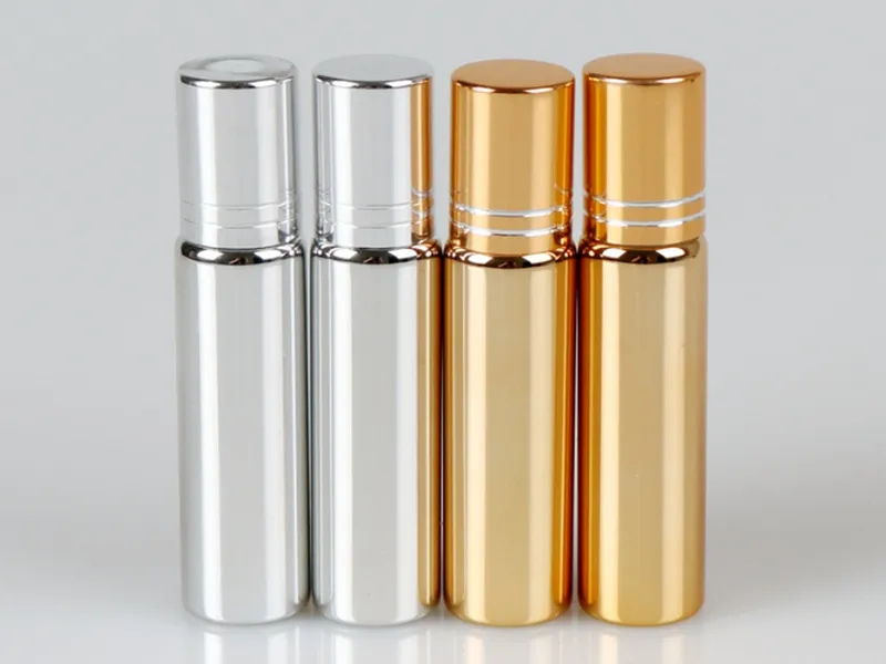 200 pclot Snelle verzending 10 ml Metalen Roller Fles Voor Essentiële Oliën UV Rollon Glazen Flessen 3 kleuren ZZ