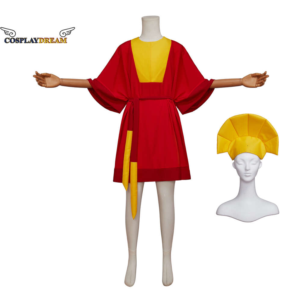 Costume de Cosplay Kuzco de l'empereur égyptien, robe fantaisie avec ceinture de chapeau, pour hommes adultes, fête d'halloween, Cosplay