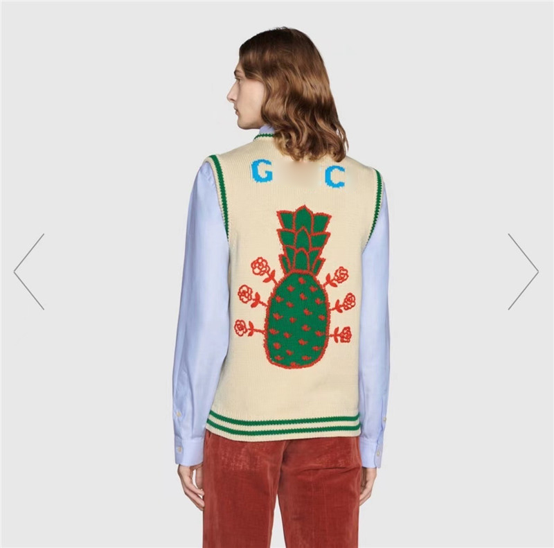 Designer men's sweater Embroidered Pineapple High Quality Casual Sweater TankTop Classic Warm Women's Sweaters Wholesale