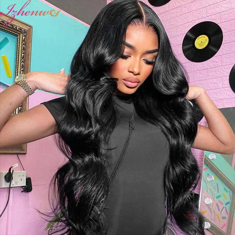 Inch Glueless Preplucked Wig Human Hair Ready To Wear HD Transparent Body Wave Lace Front 4x6 Closure Wigs