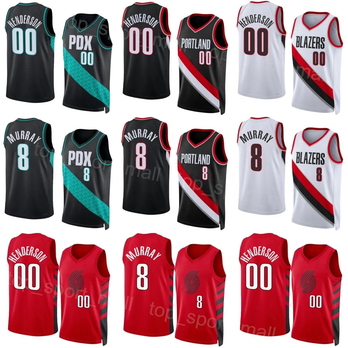 Man Kids Printed Basketball Scoot Henderson Jerseys 00 Kris Murray 8 Rayan Rupert 72 Matisse Thybulle 4 Damian Lillard 0 Jusuf Nurkic 27 Anfernee-image-913076166