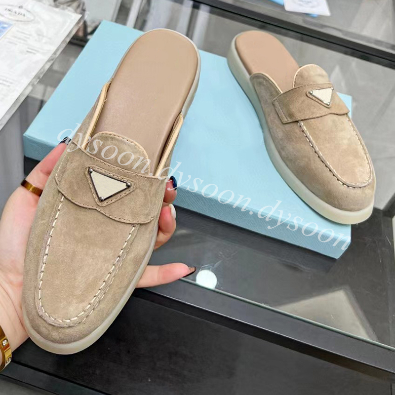 Mules de mode mocassins décontractés pour hommes femmes chaussures à enfiler à semelle plate en métal avec boîte ou sac à poussière