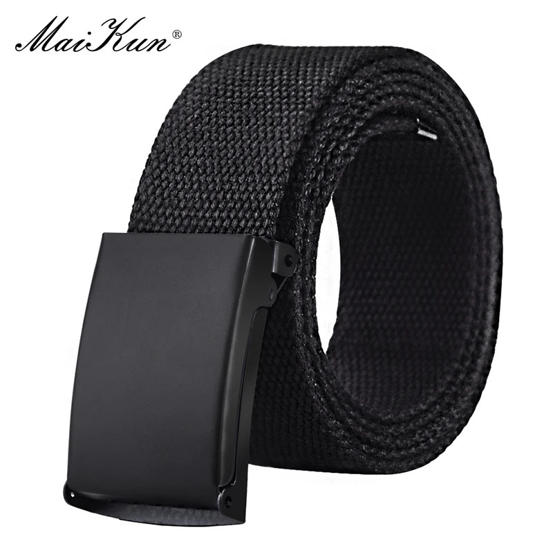 Belts MaiKun Belt Canvas Me's Belts Metal Slider Buckle Belts For Men Male Military Tactical Strap for Pants Jeans 231017