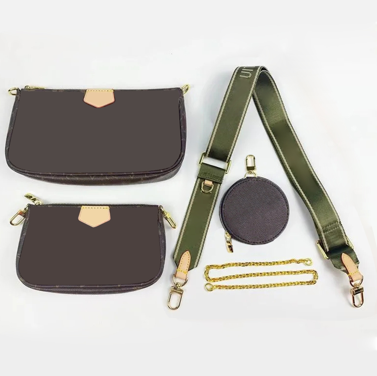Three-in-one Wallet Luxury L Shoulder Bags Multi Pochette Accessoires With Serial Number Designer Mahjong Bag Large Capacity Women Wallet Crossbody